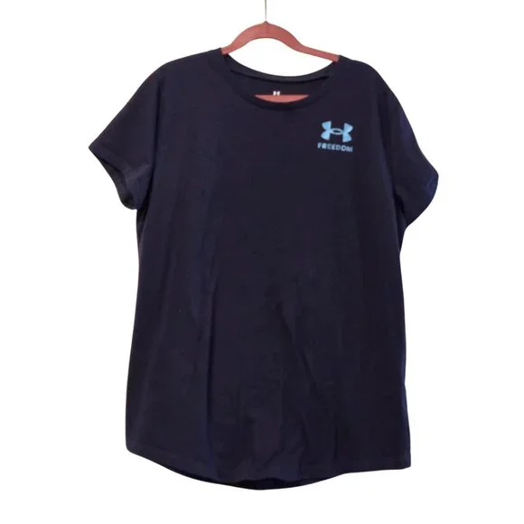 NWOT BUNDLE of 3- Under Armour Girls UA Freedom Flag Foil T-Shirt - Youth XLarge